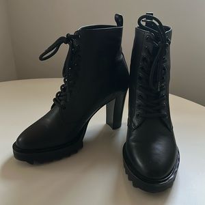 Tamara Mellon Leather Lace-Up Boots